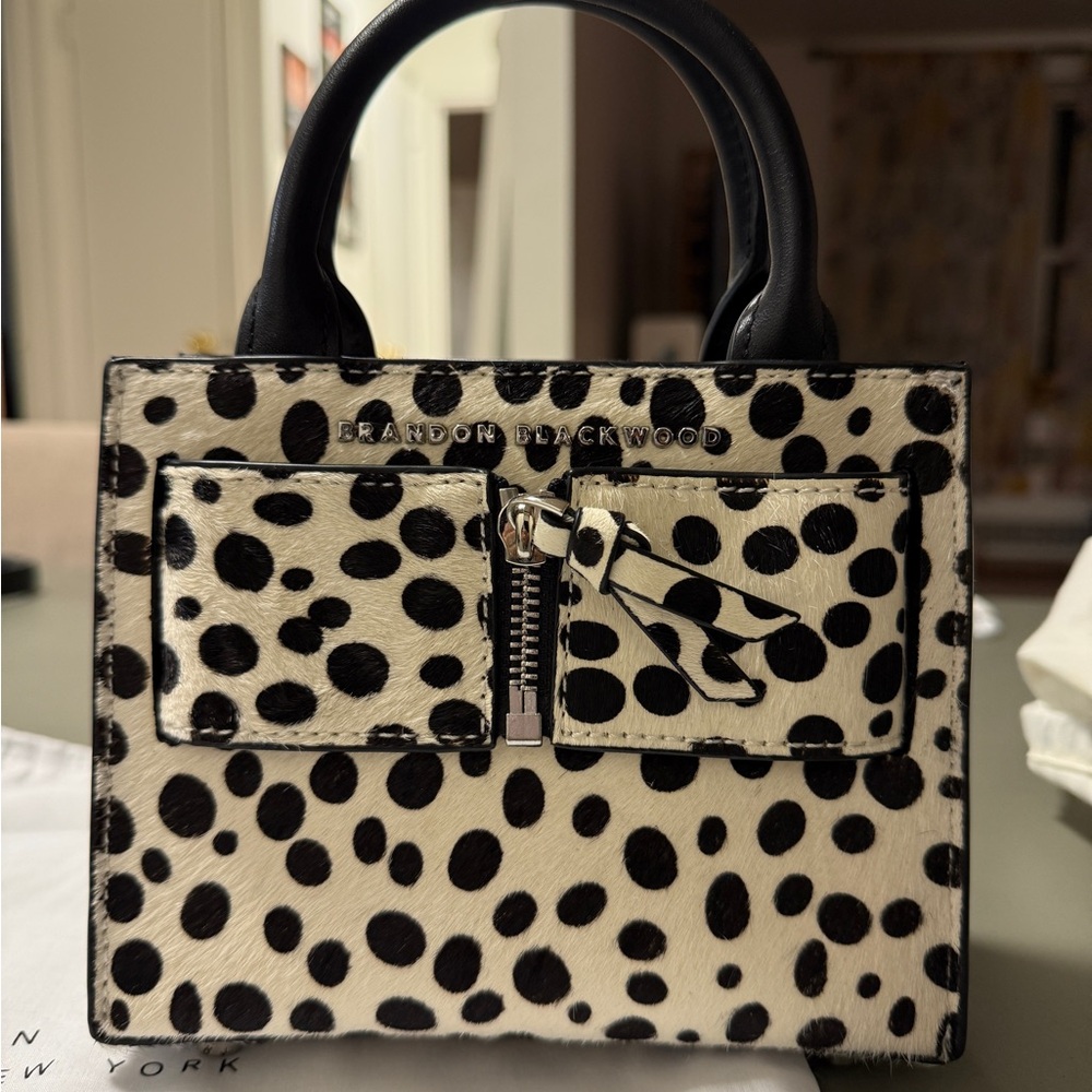 Brandon Blackwood Black and White Polka Dot Women's Bag